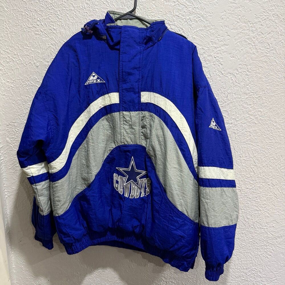 Vintage 90s Dallas Cowboys NFL Apex One Pro Line Pullover Puffer Jacket Men M